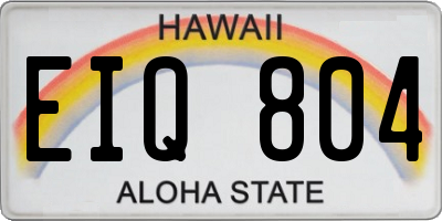 HI license plate EIQ804