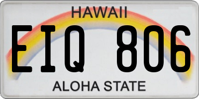 HI license plate EIQ806