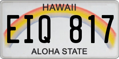 HI license plate EIQ817