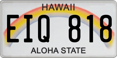 HI license plate EIQ818