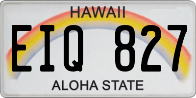 HI license plate EIQ827