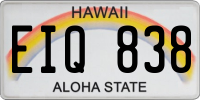 HI license plate EIQ838