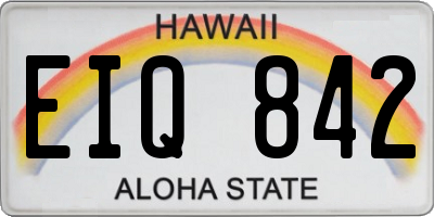 HI license plate EIQ842