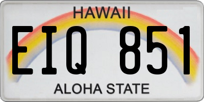 HI license plate EIQ851