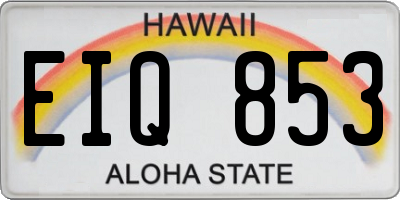 HI license plate EIQ853