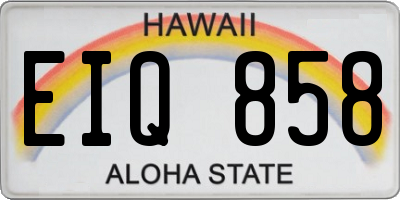 HI license plate EIQ858