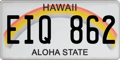 HI license plate EIQ862