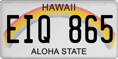 HI license plate EIQ865