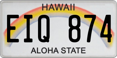 HI license plate EIQ874