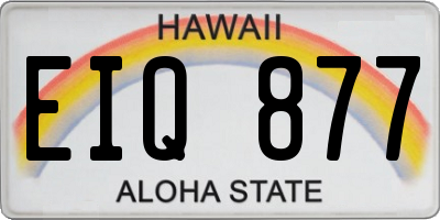 HI license plate EIQ877