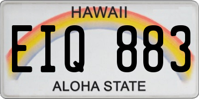 HI license plate EIQ883