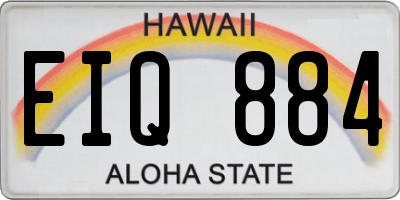 HI license plate EIQ884