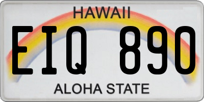 HI license plate EIQ890