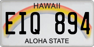 HI license plate EIQ894