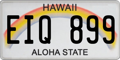 HI license plate EIQ899