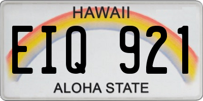 HI license plate EIQ921