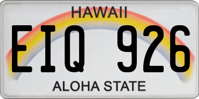 HI license plate EIQ926