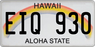 HI license plate EIQ930