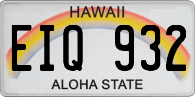 HI license plate EIQ932