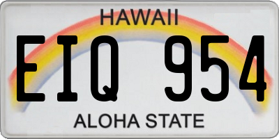 HI license plate EIQ954