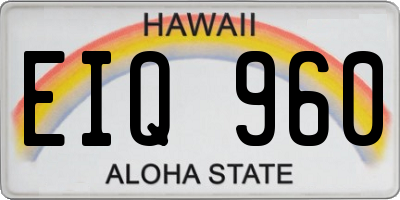 HI license plate EIQ960