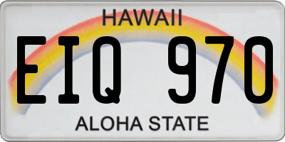 HI license plate EIQ970