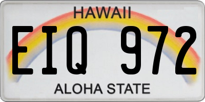 HI license plate EIQ972