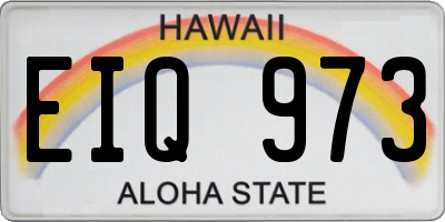 HI license plate EIQ973