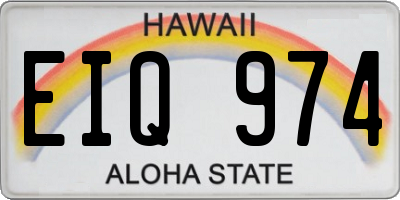 HI license plate EIQ974