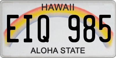 HI license plate EIQ985