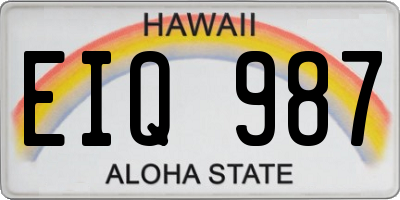 HI license plate EIQ987