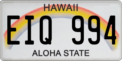 HI license plate EIQ994