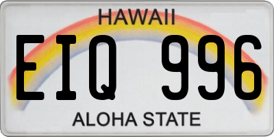 HI license plate EIQ996