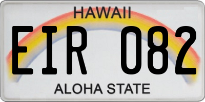 HI license plate EIR082