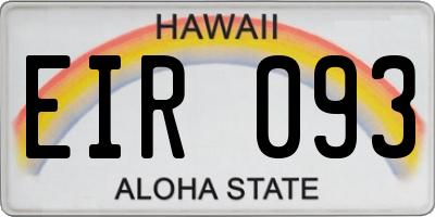 HI license plate EIR093