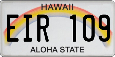 HI license plate EIR109