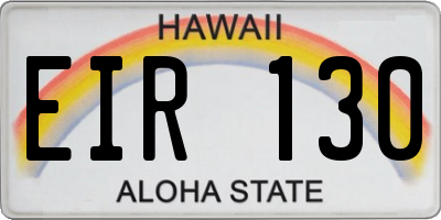 HI license plate EIR130