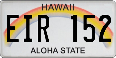 HI license plate EIR152