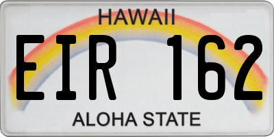 HI license plate EIR162