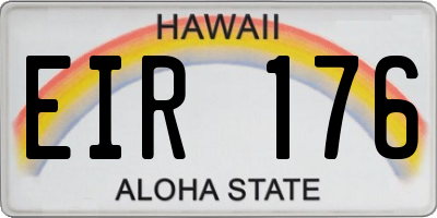 HI license plate EIR176