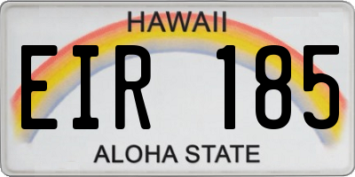 HI license plate EIR185