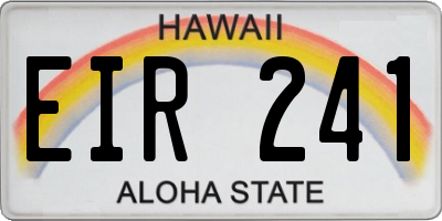 HI license plate EIR241