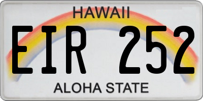 HI license plate EIR252
