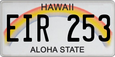 HI license plate EIR253