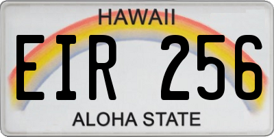 HI license plate EIR256