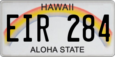HI license plate EIR284