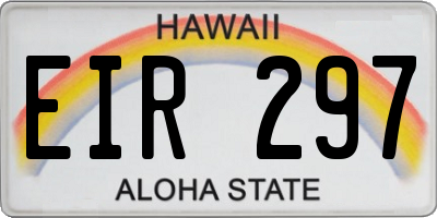 HI license plate EIR297