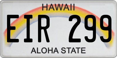 HI license plate EIR299