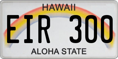 HI license plate EIR300