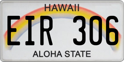 HI license plate EIR306